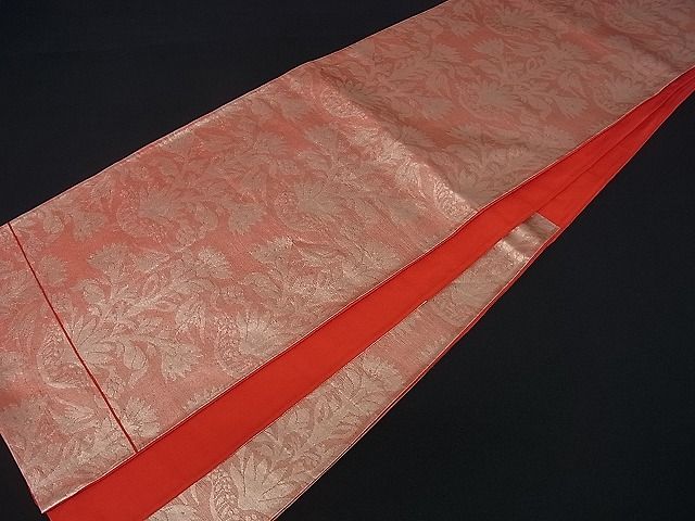 平和屋着物■六通柄京袋帯 向かい鳥花唐草文 金糸 逸品 ev1111