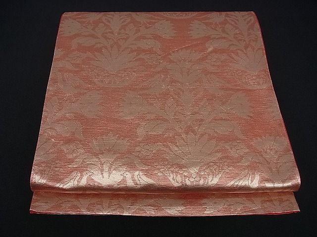 平和屋着物■六通柄京袋帯 向かい鳥花唐草文 金糸 逸品 ev1111