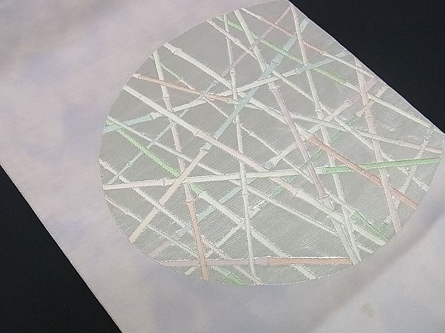 平和屋着物■六通太鼓柄袋帯 唐織 竹 銀糸 逸品 ev1112