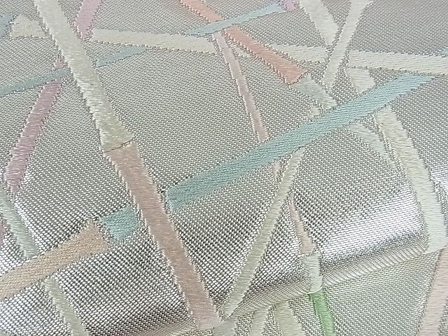 平和屋着物■六通太鼓柄袋帯 唐織 竹 銀糸 逸品 ev1112