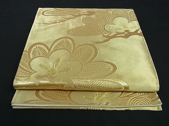 平和屋着物■六通柄袋帯 松 金糸 ev1138