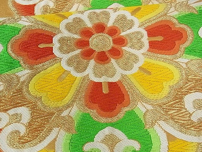 平和屋着物■六通柄袋帯 唐織 正倉院花唐草文 金銀糸 逸品 ev1161