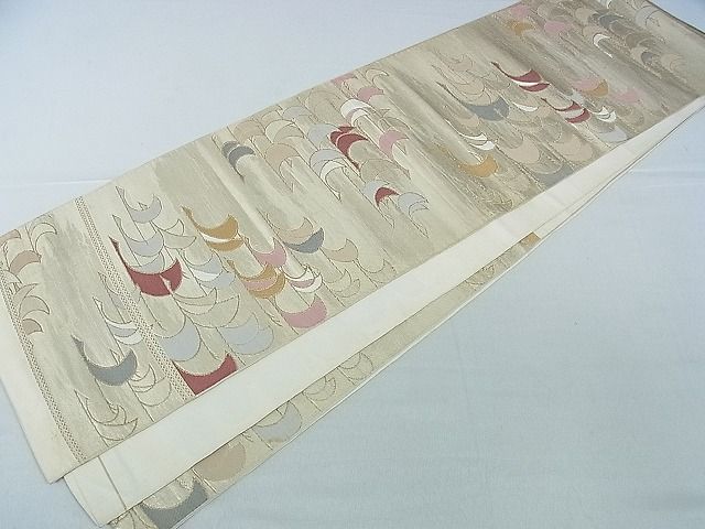 平和屋着物■六通柄 本袋帯 飛鶴文 金糸 逸品 ev1165
