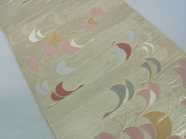 平和屋着物■六通柄 本袋帯 飛鶴文 金糸 逸品 ev1165