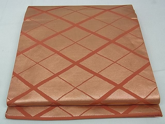 平和屋着物■六通柄 本袋帯 菱重ね文 金糸 逸品 ev1193