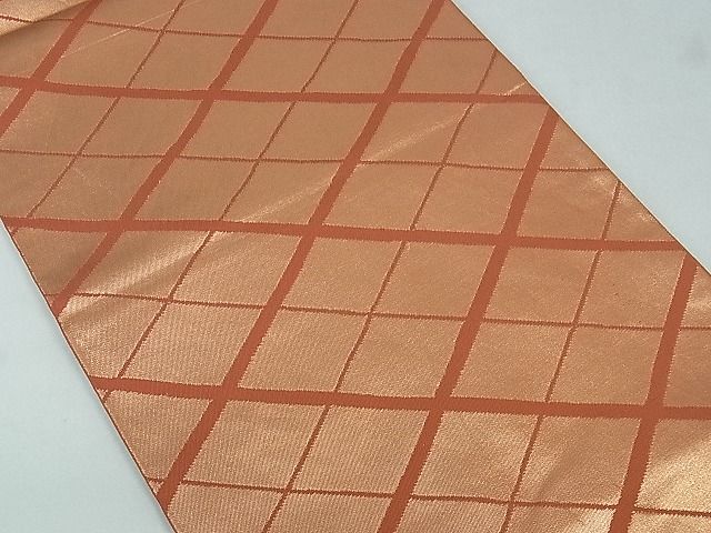 平和屋着物■六通柄 本袋帯 菱重ね文 金糸 逸品 ev1193