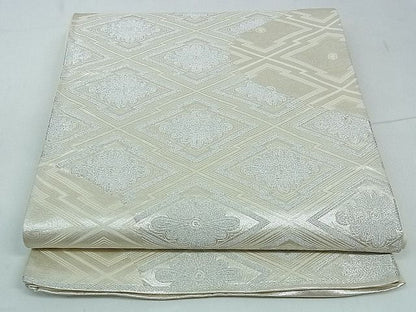平和屋着物■西陣 六通柄袋帯 松皮菱花文 銀糸 逸品 ev1198