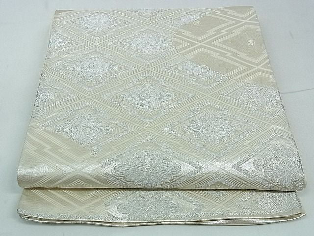 平和屋着物■西陣 六通柄袋帯 松皮菱花文 銀糸 逸品 ev1198