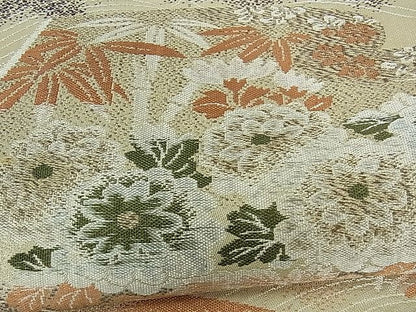 平和屋着物■全通柄袋帯　草花絵巻文　逸品　ev1207