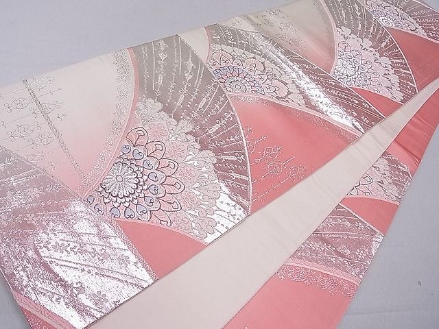平和屋着物■六通柄袋帯 唐織 正倉院花文 銀糸 逸品 ev1267