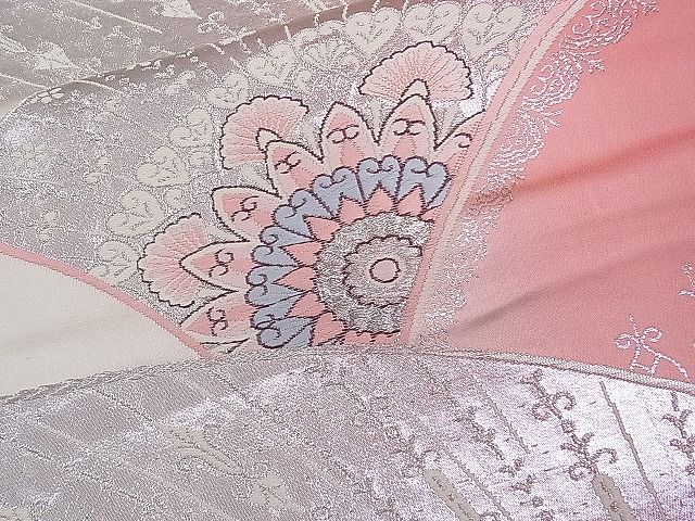 平和屋着物■六通柄袋帯 唐織 正倉院花文 銀糸 逸品 ev1267