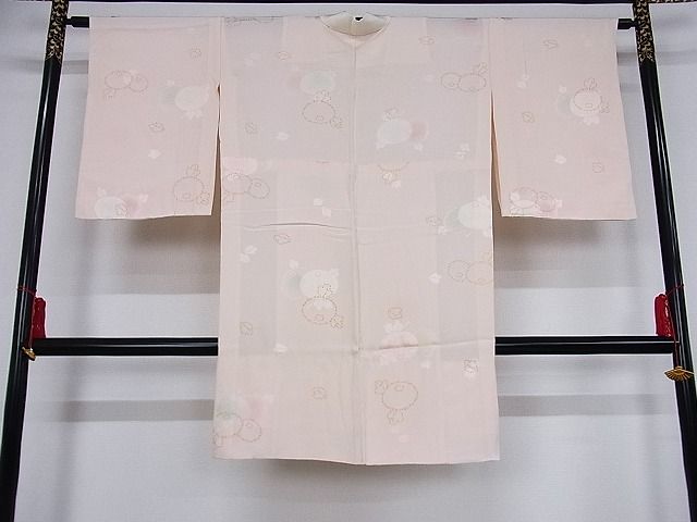 平和屋着物■長襦袢 無双仕立て 舞花文 正絹 逸品 A-ex5429