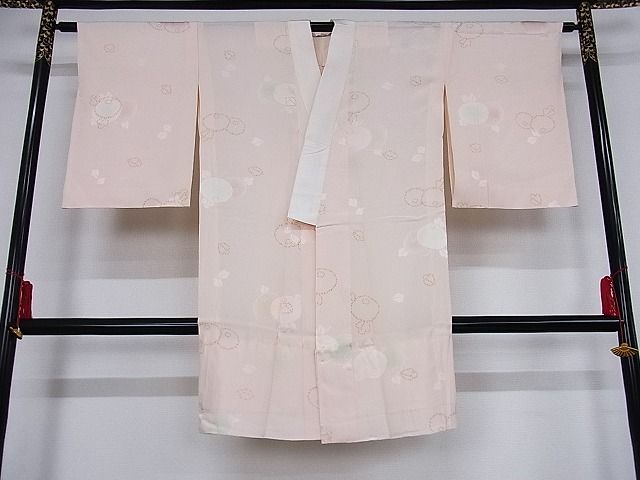 平和屋着物■長襦袢 無双仕立て 舞花文 正絹 逸品 A-ex5429