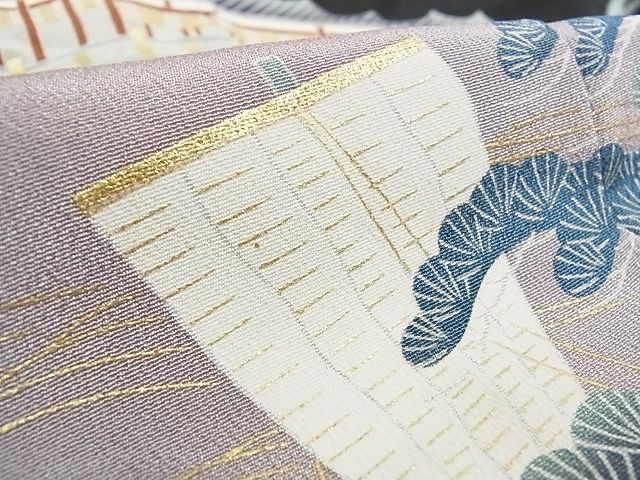 平和屋着物■豪華黒留袖　風景松文　金彩　着丈158cm　裄丈62.5cm　正絹　逸品　B-ey2442
