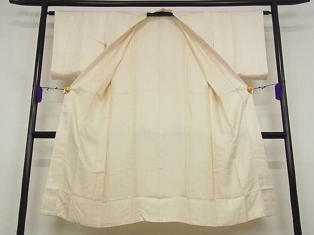 平和屋着物■長襦袢 袷 草花地紋 正絹 逸品 B-ey2802