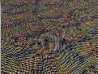 平和屋着物■上質なお召 風景文 逸品 fb5596