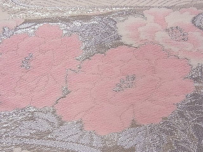 平和屋着物■六通柄袋帯 流水花文 銀糸 逸品 fb8986