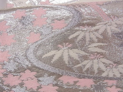 平和屋着物■六通柄袋帯 流水花文 銀糸 逸品 fb8986