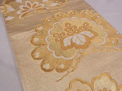 平和屋着物■六通柄袋帯　唐織　桐松文　金糸　逸品　fb8996