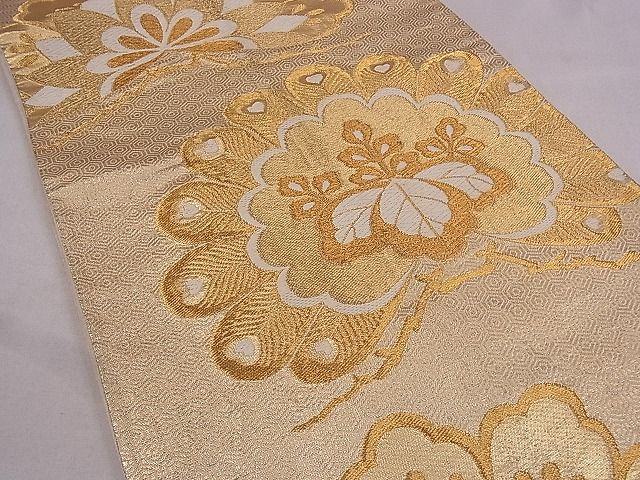 平和屋着物■六通柄袋帯　唐織　桐松文　金糸　逸品　fb8996