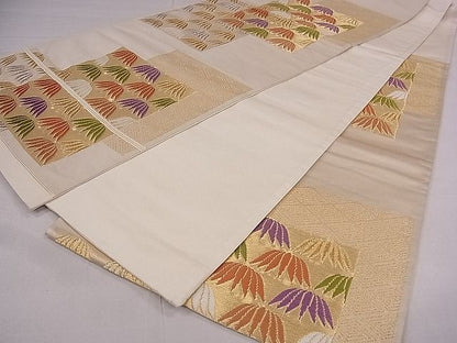 平和屋着物■六通柄袋帯 唐織 笹 金銀糸 逸品 fb9018