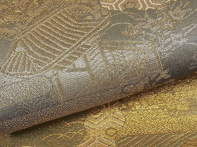 平和屋着物■六通柄袋帯 風景花文 金銀糸 逸品 fb9044