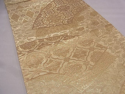 平和屋着物■六通柄袋帯 地紙花文 金糸 逸品 fb9054