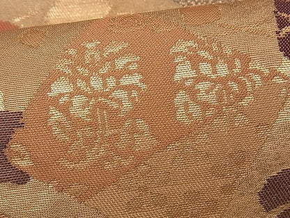平和屋着物■六通柄袋帯 色紙花文 花兎 金糸 逸品 fb9057