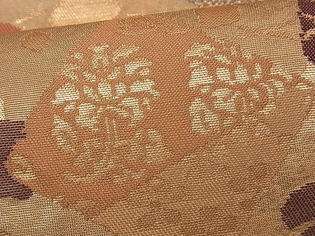 平和屋着物■六通柄袋帯 色紙花文 花兎 金糸 逸品 fb9057