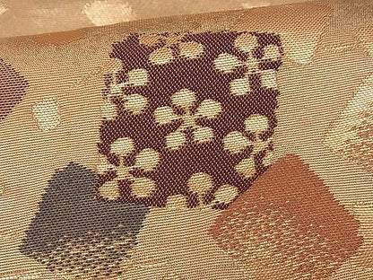 平和屋着物■六通柄袋帯 色紙花文 花兎 金糸 逸品 fb9057