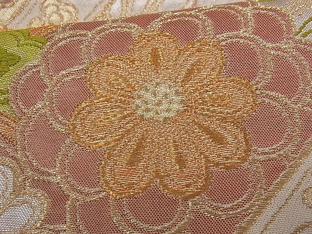平和屋着物■六通柄袋帯 唐織 鳳凰草花菱天井文 金銀糸 逸品 fb9067