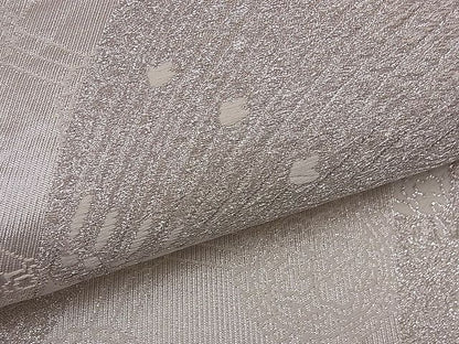 平和屋着物■六通柄袋帯 扇面花文 銀糸 逸品 fb9069