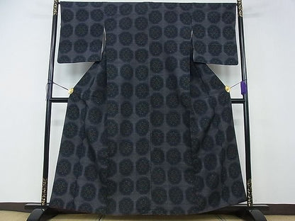 平和屋着物■上質な紬 花菱文 逸品 fe2786