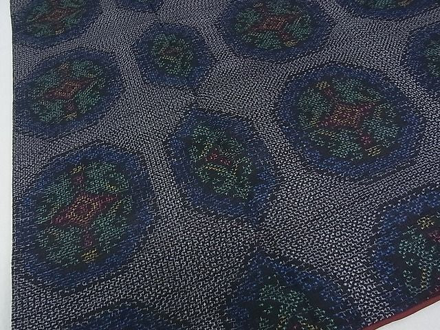 平和屋着物■上質な紬 花菱文 逸品 fe2786