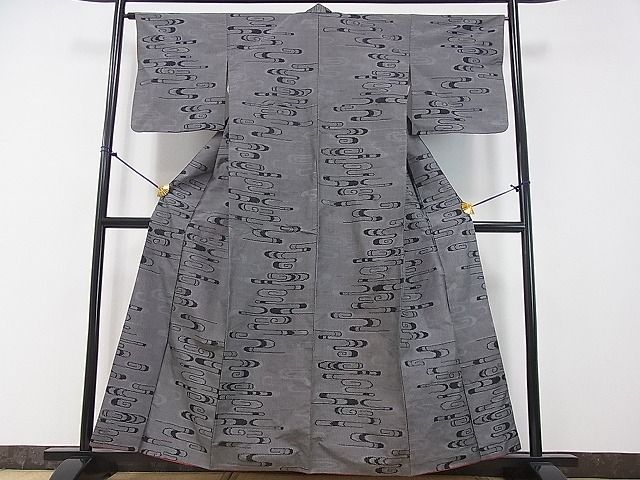 平和屋着物■上質な紬 渦文 逸品 fe4033