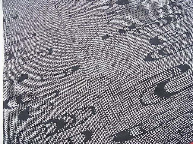平和屋着物■上質な紬 渦文 逸品 fe4033
