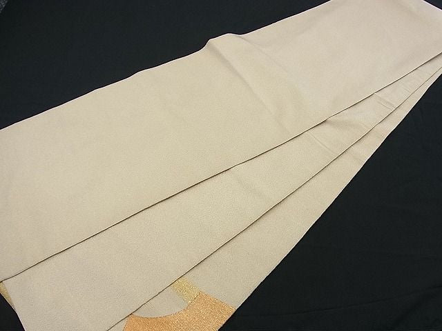 平和屋着物■太鼓柄袋帯 綴れ 地紙重ね霞文 金銀糸 逸品 n-fn0146