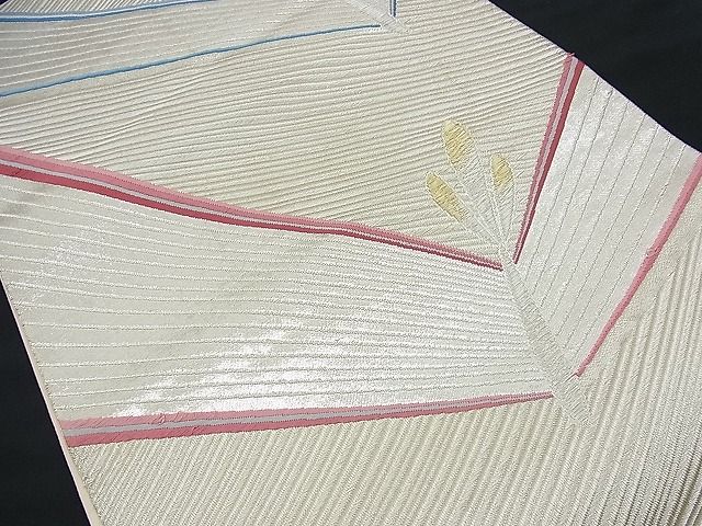 平和屋着物■六通柄袋帯 若松葉文 金銀糸 逸品 n-fn0212