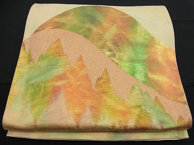平和屋着物■六通柄袋帯 遠山文 金彩 逸品 n-fn0507