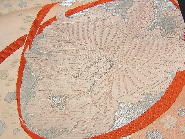 平和屋着物■六通柄袋帯 唐織 カトレア 銀糸 逸品 n-fn0508