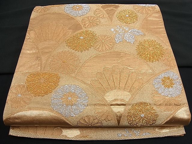 平和屋着物■六通柄袋帯 花青海波 金銀糸 逸品 n-fn0510