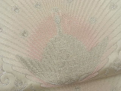 平和屋着物■六通柄袋帯 唐織 亀甲孔雀文 銀糸 逸品 n-fw0948