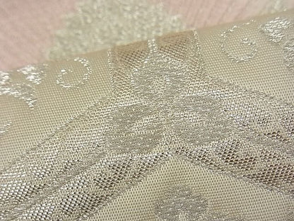 平和屋着物■六通柄袋帯 唐織 亀甲孔雀文 銀糸 逸品 n-fw0948