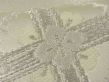 平和屋着物■六通柄袋帯 切嵌天井花文 銀糸 逸品 n-fw0955