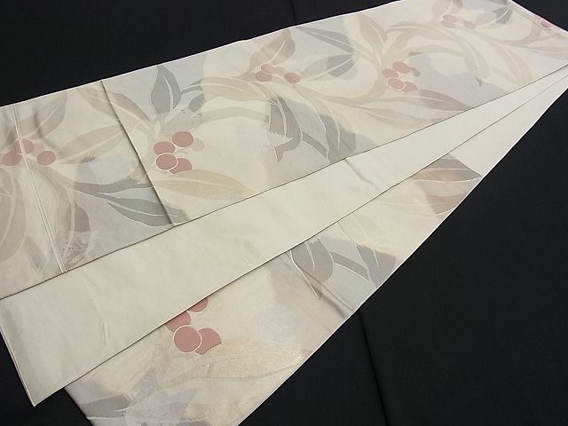 平和屋着物■六通柄 本袋帯 南天文 金銀糸 逸品 n-fw1103