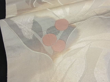 平和屋着物■六通柄 本袋帯 南天文 金銀糸 逸品 n-fw1103