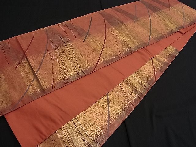 平和屋着物■六通柄袋帯 唐織 露芝文 金糸 逸品 n-fw1111