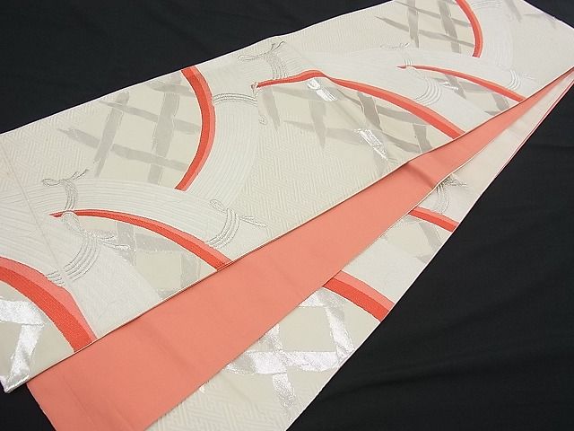 平和屋着物■六通柄袋帯 唐織 籬文 銀糸 逸品 n-fw1115
