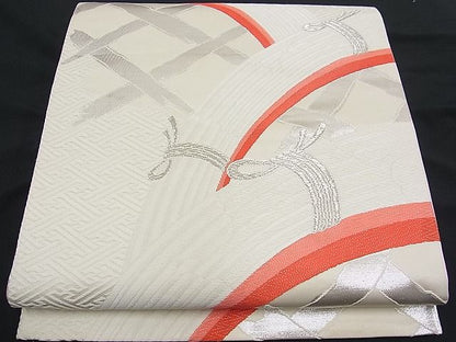 平和屋着物■六通柄袋帯 唐織 籬文 銀糸 逸品 n-fw1115
