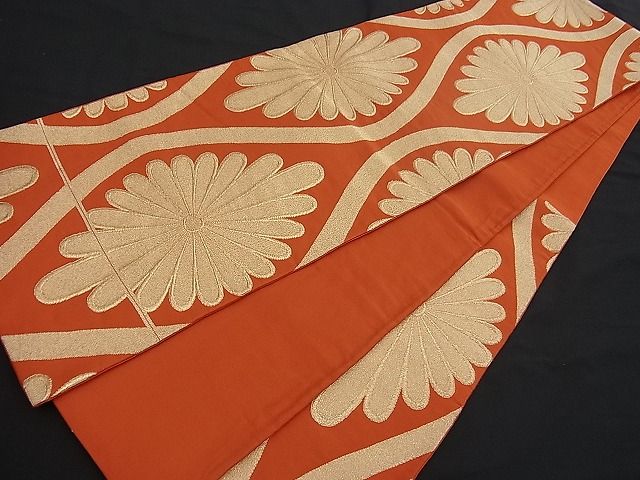 平和屋着物■六通柄袋帯 立涌花文 金糸 逸品 n-fw1128